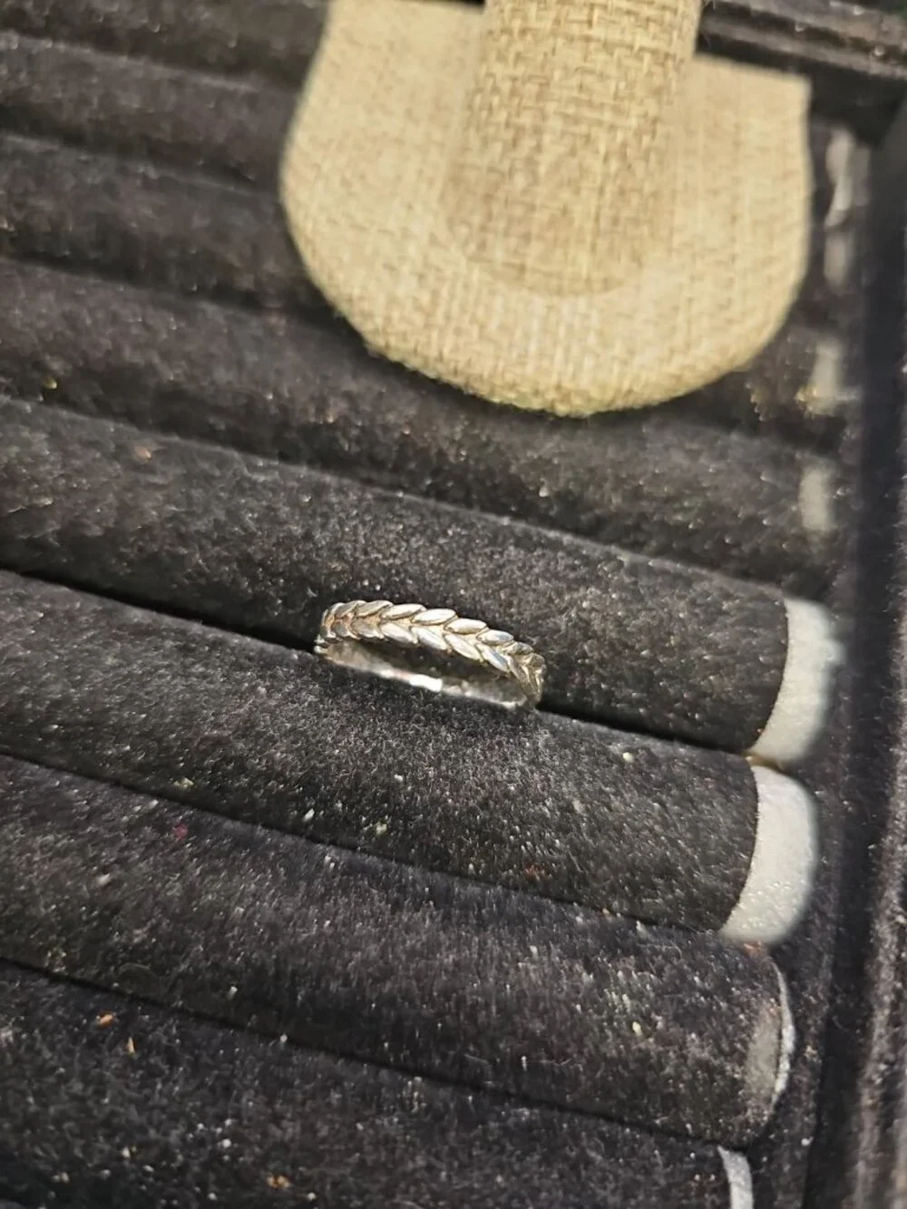 Ring Size 6.75  .925 Silver Wheat Design